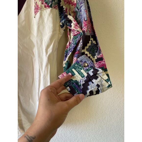 Vintage cutout rough rider cotton button up western‎ rodeo shirt medium - Picture 4 of 7